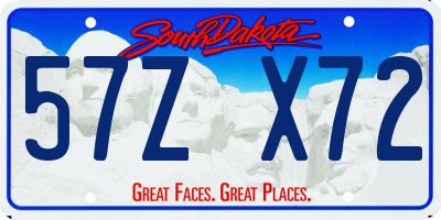 SD license plate 57ZX72