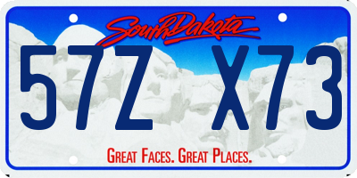SD license plate 57ZX73