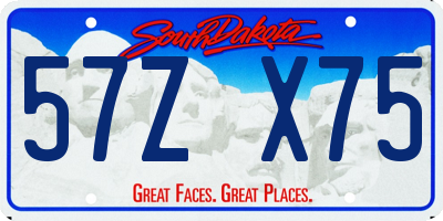 SD license plate 57ZX75