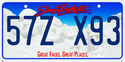 SD license plate 57ZX93