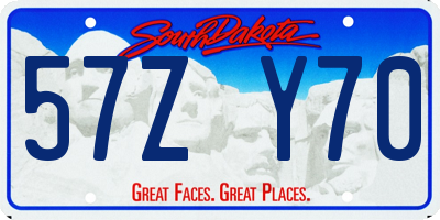 SD license plate 57ZY70