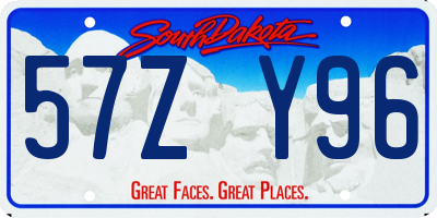 SD license plate 57ZY96