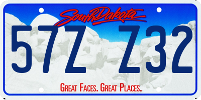 SD license plate 57ZZ32