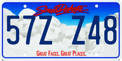 SD license plate 57ZZ48