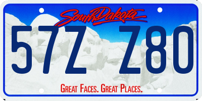 SD license plate 57ZZ80
