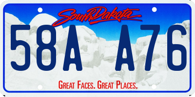 SD license plate 58AA76