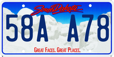 SD license plate 58AA78