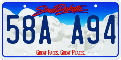 SD license plate 58AA94