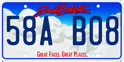 SD license plate 58AB08