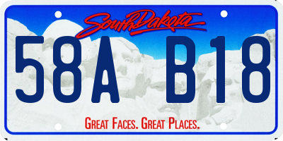 SD license plate 58AB18