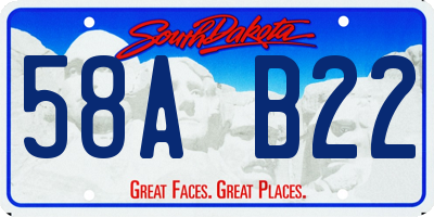 SD license plate 58AB22