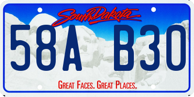 SD license plate 58AB30
