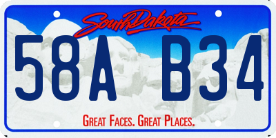SD license plate 58AB34