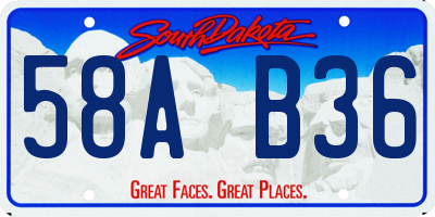SD license plate 58AB36