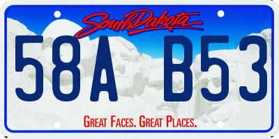 SD license plate 58AB53