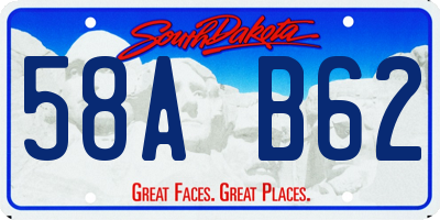 SD license plate 58AB62