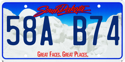 SD license plate 58AB74