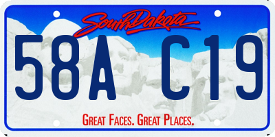 SD license plate 58AC19