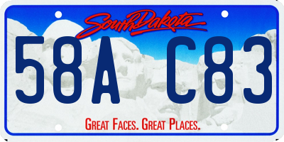 SD license plate 58AC83
