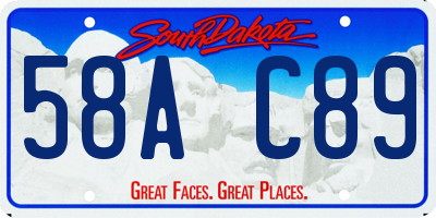 SD license plate 58AC89