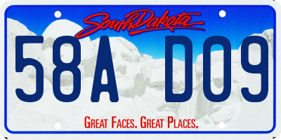 SD license plate 58AD09