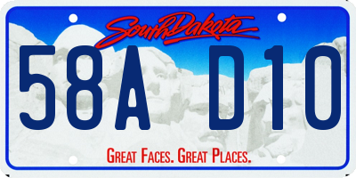 SD license plate 58AD10