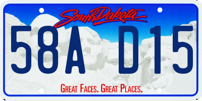 SD license plate 58AD15