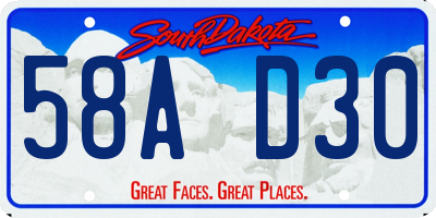 SD license plate 58AD30