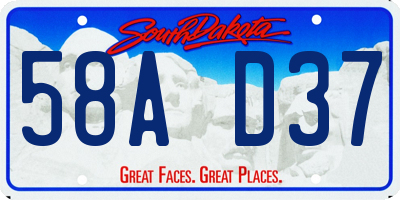 SD license plate 58AD37