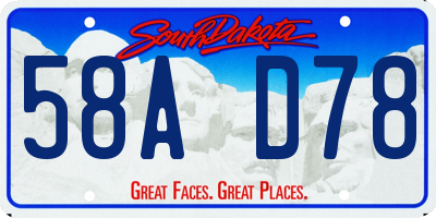 SD license plate 58AD78