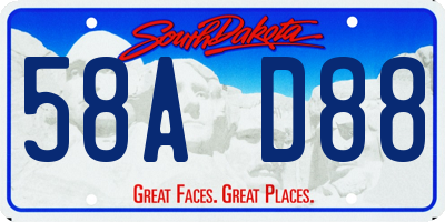 SD license plate 58AD88