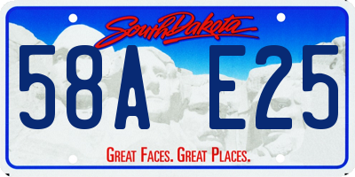 SD license plate 58AE25