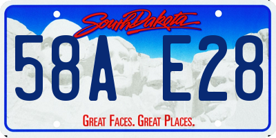 SD license plate 58AE28