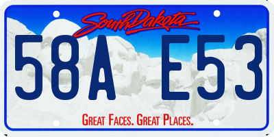 SD license plate 58AE53