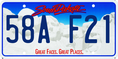 SD license plate 58AF21