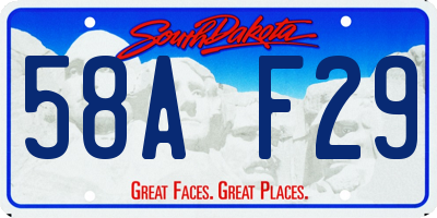 SD license plate 58AF29