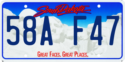 SD license plate 58AF47