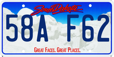 SD license plate 58AF62