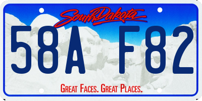 SD license plate 58AF82