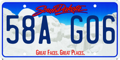 SD license plate 58AG06
