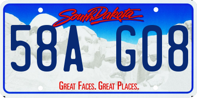 SD license plate 58AG08