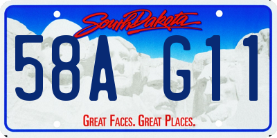 SD license plate 58AG11