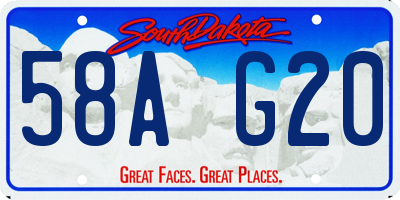 SD license plate 58AG20
