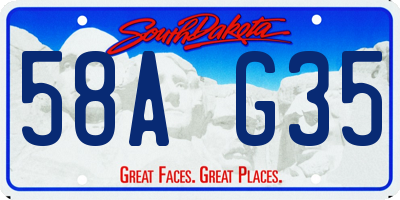 SD license plate 58AG35