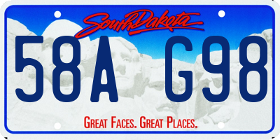 SD license plate 58AG98