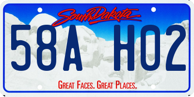 SD license plate 58AH02