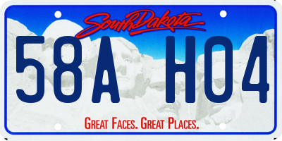 SD license plate 58AH04