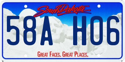 SD license plate 58AH06