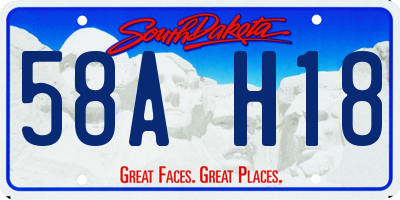 SD license plate 58AH18