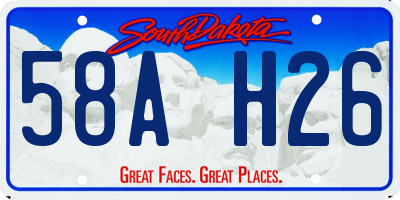 SD license plate 58AH26